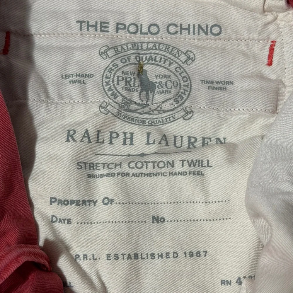 Polo Ralph Lauren Mens Stretch Classic Fit Chino Shorts Pink Coral Size 33